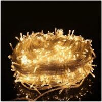 Guirlande lumineuse alimentée- 100 m -600 LED - 8 modes pour décoration de sapin de Noël - Blanc chaud