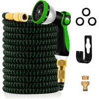Tubo da giardino estensibile da 30 m/100 piedi – tubo flessibile per l'acqua, adatto a rubinetti da 1/2" e 3/4"