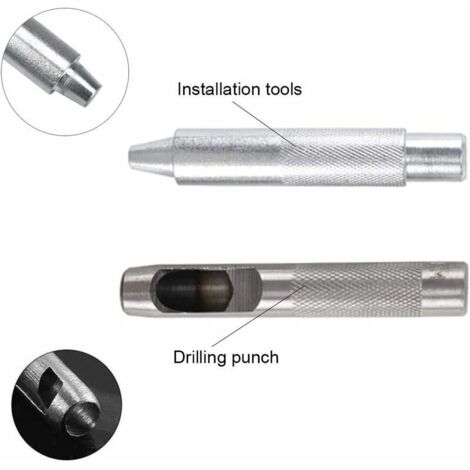 Juego De 100 Herramientas De Ojal De Metal, Herramienta De Instalación De Punzon Para Ropa De Cuero, Zapatos, Cinturón, Accorios Para Manualidad DIY, Color Negro - AliExprs 15