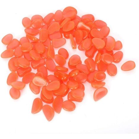 Paquete de 100 piedras luminosas artificiales emisoras de luz, decoración fluorescente para jardín, patio, acuario, interior y paisajismo (rojo melocotón) (1/5)