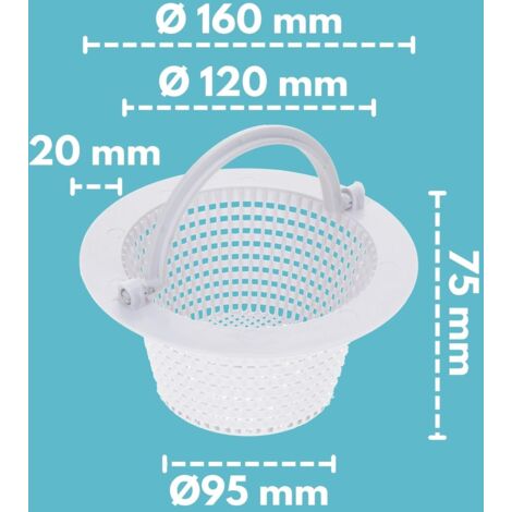Cestello Skimmer Per Piscina In Plastica – Filtro Raccoglifoglie E Detriti Per Filtrazione Piscina (Diametro 50mm)