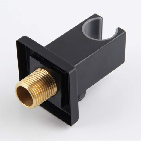Ducha De Mano De Pared Con Salida De Agua, Latón Macizo, Codo De Conexion De Ducha De Mano Npt De 12 Color Negro 87597462