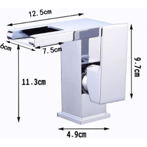 Grifo De Lavabo Con Luz, Grifo De Baño Con Manija De Un Solo Orificio En Cascada Negro Mate
