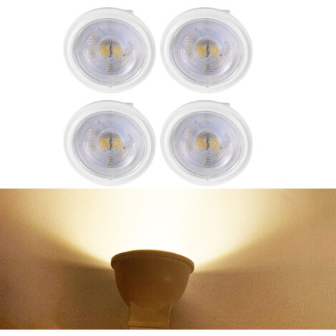 Bombilla LED GU4 MR11, 3 W, equivalente a 60 W, 300 lm, 3000 K, blanco cálido, ángulo de haz de 36°, 12 V, clase C, bombillas LED, no regulables, paquete de 4 [Clase energética C] (1/5)