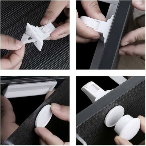 Lot De 6 Serrures De Sécurité Magnétiques Pour Enfants + 2 Clés - Protection Invisible Tiroirs Et Placards Sans Percage