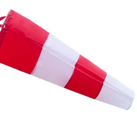 Manche à air d'extérieur, indicateur de direction du vent en rouge et blanc, 150 cm suspendu et rotatif, résistant aux intempéries, indicateur de direction du vent (1/3)