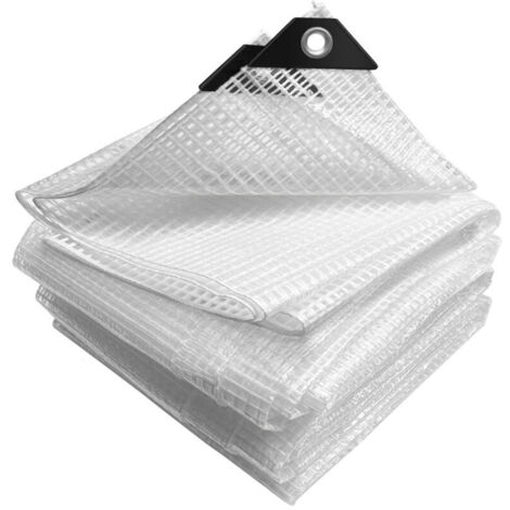 Bâche blanche transparente 4,5x4,5 m adaptée à la couverture des serres de jardin extérieures avec protection UV (1/5)