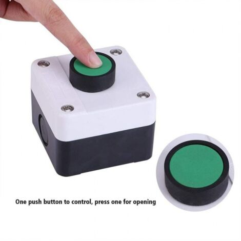 Interrupteur Bouton Poussoir étanche IP54 - 230V - Pour Ouvre-porte, Commande à Distance - Boîtier ABS Vert