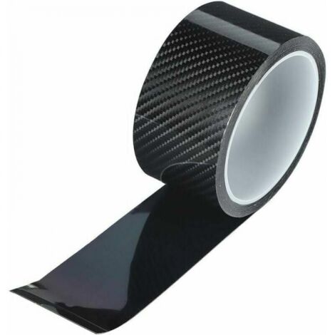 1 film protecteur en fibre de carbone noir (5 cm x 3 m) pour bord de portière de voiture