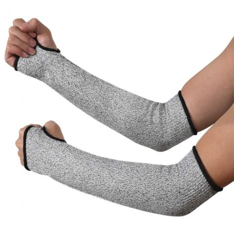 Manches tricotées résistantes aux coupures, niveau de protection 5, gants résistants aux coupures pour le jardinage, protection du travail, outils, évite les rayures (1 paire) (1/5)