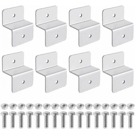 Support de panneau solaire en aluminium 8 pièces, adapté aux camping-cars et aux toits. Ce support en Z comprend 16 écrous et 16 vis. (1/4)
