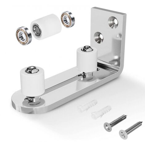 Guide de sol pour porte coulissante, guide de porte, support mural, guide à roulement à billes, argent (1/5)