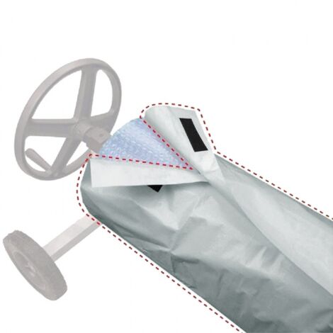 Bâche de piscine en tissu imperméable, enroulable, protection solaire, protection contre le vent, la pluie, la poussière et les UV – 490 x 96 cm, gris (1/3)