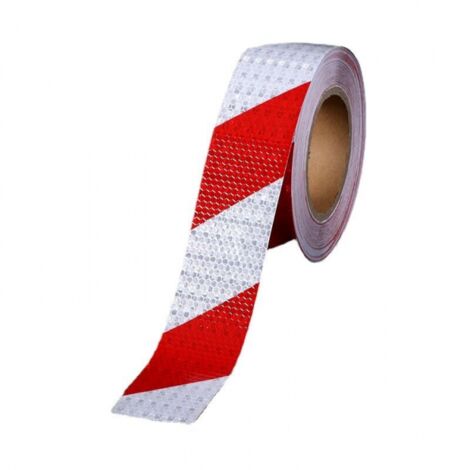 1 x ruban d'avertissement de circulation réfléchissant rouge, 5 cm x 25 m (1/5)