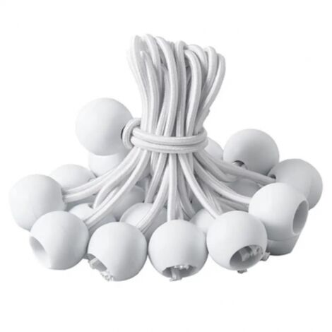 Tendeurs de bâche, lot de 30, pour bannières, bâches, harnais d'extension de tente, support de bâche (blanc - 150 mm) (1/5)