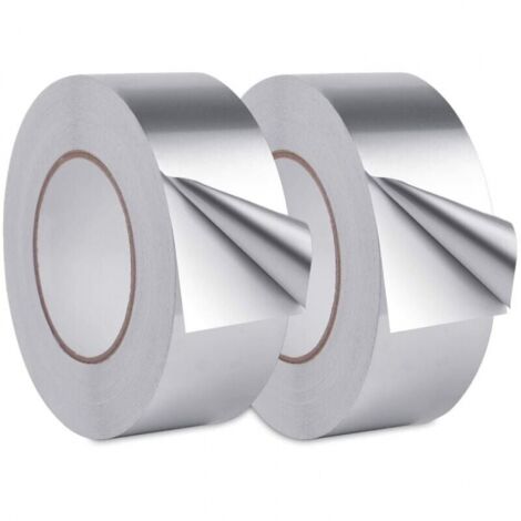 Ruban d'étanchéité en aluminium, ruban d'étanchéité en aluminium, ruban d'étanchéité en aluminium imperméable pour cuisine, surface métallique, 20 m x 30 mm (2 rouleaux, argent)