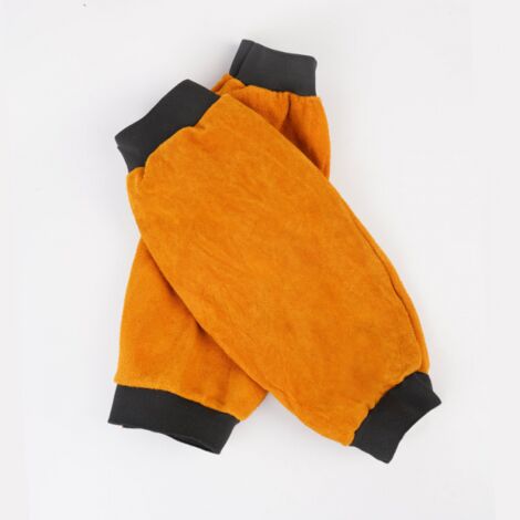 Lot de 2 manchons longs en cuir anti-brûlure et anti-projections de soudure pour le jardinage (1/3)