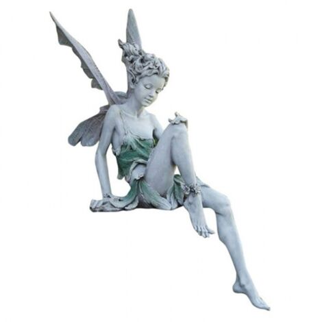 Statue de fée assise, 1 pièce, ornement de jardin en résine, artisanat, décoration de paysage de cour (1/4)