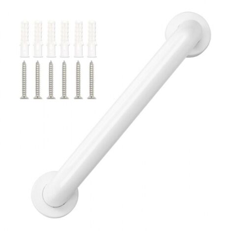 Barre d'appui de douche en acier blanc, 30 cm, pour les accoudoirs de la baignoire pour personnes âgées (1/5)