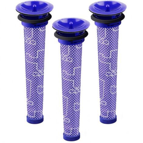 Lot de 3 filtres et préfiltres pour aspirateur Dyson V6, V7 et V8. Accessoires de remplacement (1/4)
