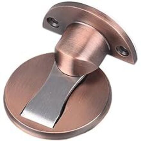 Butée de porte magnétique en acier inoxydable 304, butée de porte silencieuse à aspiration douce en métal brossé, butée de porte pour maison, hôtel, restaurant, bureau - cuivre (1/4)
