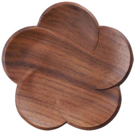 Dessous de verre en bois en forme de fleur, sets de table résistants à la chaleur (1/4)