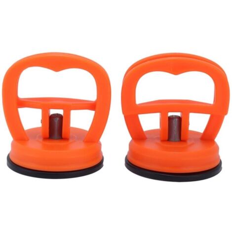 Lot de 2 ventouses pour vitres, extracteur de vitres portatif, pince pour lève-carreaux de verre, lève-miroirs - Orange (1/3)