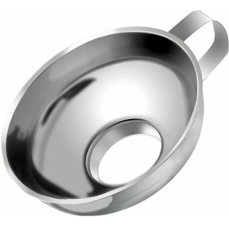 Entonnoir de Confiture en Acier Inoxydable Entonnoir à cannelure Large à diamètre avec poignée pour Pots à Bocal Large Transfert de Liquide, Liquide, ingrédients secs et Poudre, Argent 14,8cm (1/5)