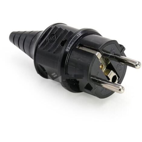 Prise électrique mâle 250 V 16 A pour câble de 6 à 16 mm, indice de protection IP44, convient pour une utilisation en intérieur, noir