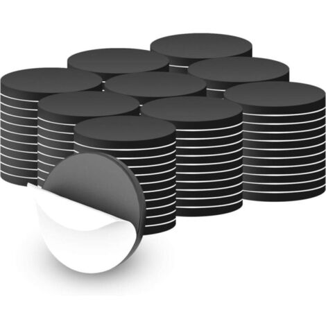 100 pièces d'autocollants magnétiques ronds de 20 mm, adhésif puissant, aimants adhésifs, aimants ronds avec support adhésif, adaptés à l'école et au bureau
