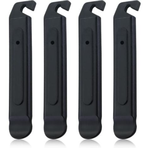 Démonte-pneus de vélo, 4 pièces, démonte-pneus de vélo, outil de réparation de pneu de vélo en plastique noir, outil de réparation de pneu de vélo portable (1/4)