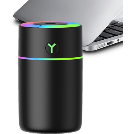 Humidificateur de voiture, diffuseur d'air portable, humidificateur USB coloré, design tasse d'eau, idéal pour la conduite, les voyages, le lieu de travail, la chambre, l'humidité, noir (1/5)