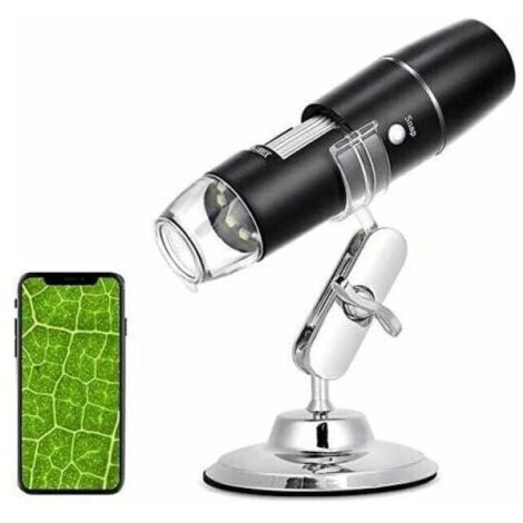 Microscope numérique, endoscope WiFi 50X-1000X, support métallique, compatible smartphone et tablette (1/4)