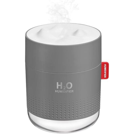 Mini humidificateur portable à brume fraîche, humidificateur de bureau personnel USB 500 ml pour chambre de bébé, voyage, bureau, maison, 2 modes de brumisation, super silencieux, gris (1/5)