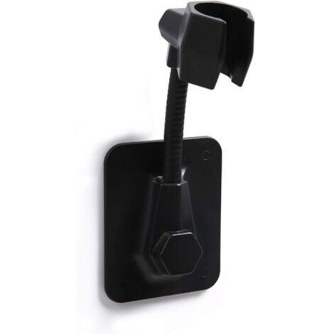 Support Douchette Mural Support pour Pommeau de Douche Réglable Auto Adhésif Support Douche Plastique Universel Support de Pommeau de Douche Sans Perçage Support Mural Accessoire Douche Noir (1/4)