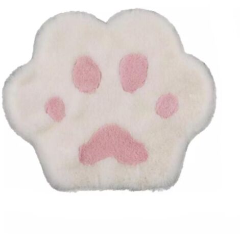 Rose et blanc, coussin de siège de voiture patte de chat, joli coussin de patte de chat en peluche, coussin de siège chaud (1/4)