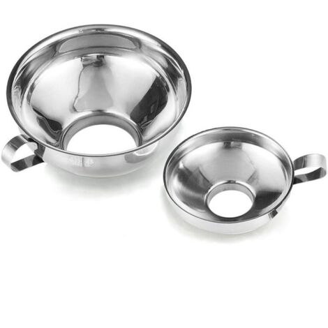 Entonnoir INOX 2 Pièces Entonnoir à Confiture Entonoir Alimentaire Entonnoir Cuisine Entonnoir Cuisine pour Le Transfert Poudre Liquides Haricots et Confitures,2 Tailles (1/4)