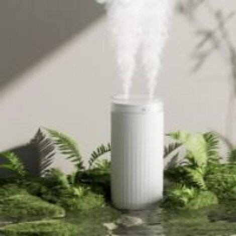Humidificateur, Mini Humidificateurs Portable 4000 mAh, Humidificateur d'Air Bébé, Deux Ports de Brume, Arrêt Automatique, Humidificateur d'Air Silencieux pour Auto Maison Bureau Voyage-Blanc (1/5)