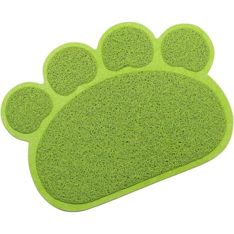 Tapis de litière pour chat Tapis antidérapant Forme de pate Alimentation Eau Tapis de table Tapis pour chien Pet Cat Kitty, 30x40cm (1/4)
