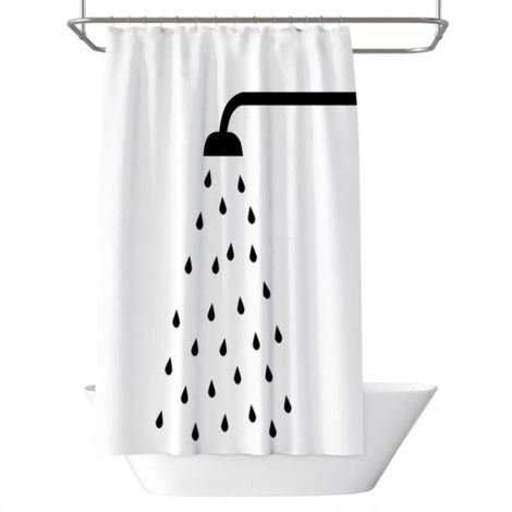 Rideau Douche, Rideau de Douche 180x180 cm, Rideaux de Douche Séchage Rapide, Rideau de Douche Anti Moisissure Tissu Imperméable Lavable Accessoire de Salle (1/4)
