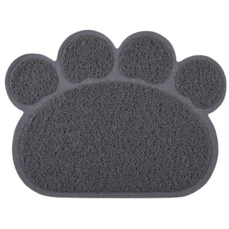 Tapis de litière pour chat Tapis antidérapant Forme de pate Alimentation Eau Tapis de table Tapis pour chien Pet Cat Kitty, 30x40cm (1/5)