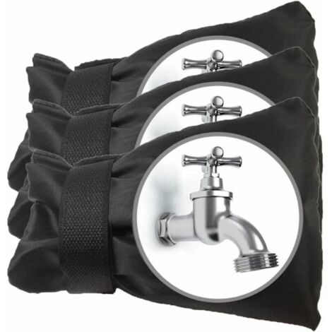 3pcs noir Cache Robinet Exterieur Couvre-Robinet pour Hiver Antigel Étanche Couverture de Protection de Robinet de Jardin Extérieur Grande Taille (1/5)