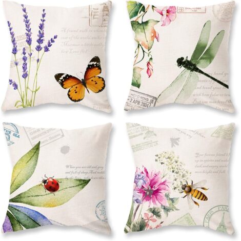 Taie D'oreiller Déco 18x18 – 'Elle Croyait Pouvoir, Alors Elle L'a Fait', Lin Beige, Zippée