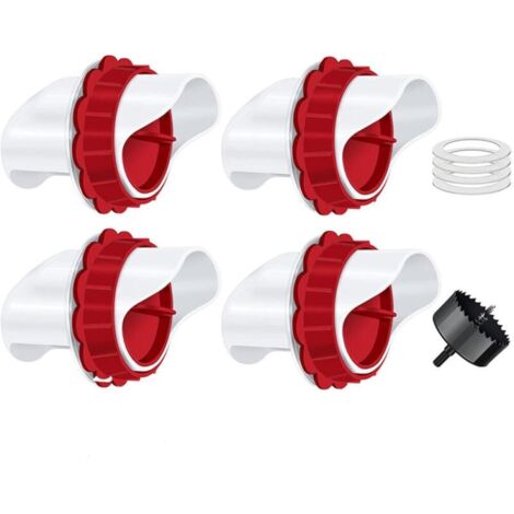 Mangeoire Poules, Mangeoire Poule Automatique, 4 Ports DIY Mangeoire à volaille Gravité Kit pour Seaux Tonneaux Bacs (1/5)