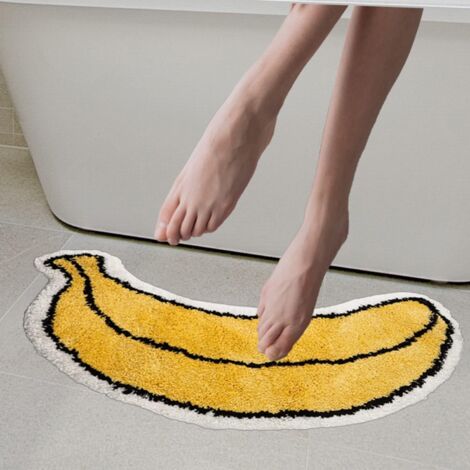 banane antidérapant pour décoration d'intérieur, salon, chambre à coucher, salle de bain, tapis d'intérieur lavable en machine, 50 x 80 cm (1/4)