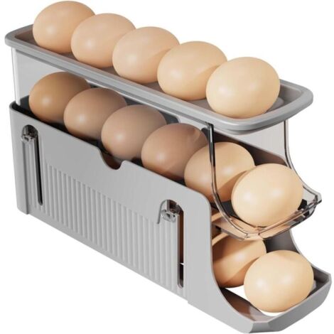 Distributeur œufs pour Réfrigérateur, Support à Boîte œufs, Distributeur Automatique D'œufs, Boîte à œufs Extensible, Pouvant Contenir 15-17 œufs.