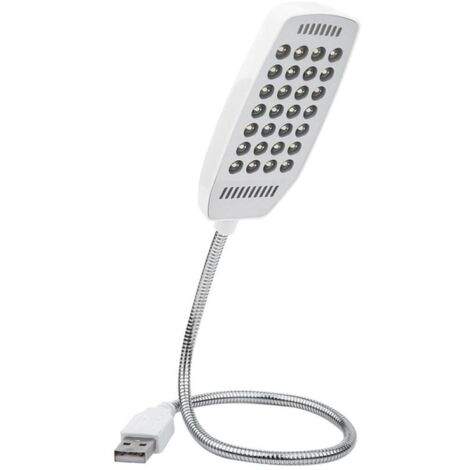 USB Lampe d'Ordinateur Portable Mini Lumière 5v Col De Cygne Flexible 28 Source De Lumière Led Avec Interrupteur Pour Étudiants Voyageurs Employés De Bureau(Blanc)