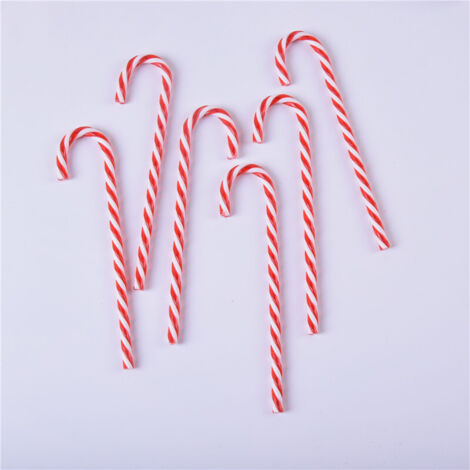 Lot de 6 décorations de Noël en sucre d'orge – Décoration festive pour arbres de vacances, fournitures de fête à la maison, couleurs, pour la famille et les événements (1/5)