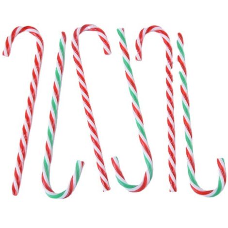 Lot de 6 décorations de Noël en sucre d'orge, Décoration festive pour arbres de vacances, fournitures de fête à la maison, couleurs, pour la famille et les événements (1/5)