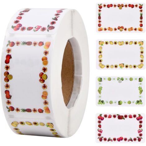500 étiquettes de confiture, 5 x 3 cm, étiquettes adhésives pour fruits, étiquettes vierges, autocollants pour emballage cadeau, étiquettes autocollantes pour pots de cuisson, cadeau (1/5)